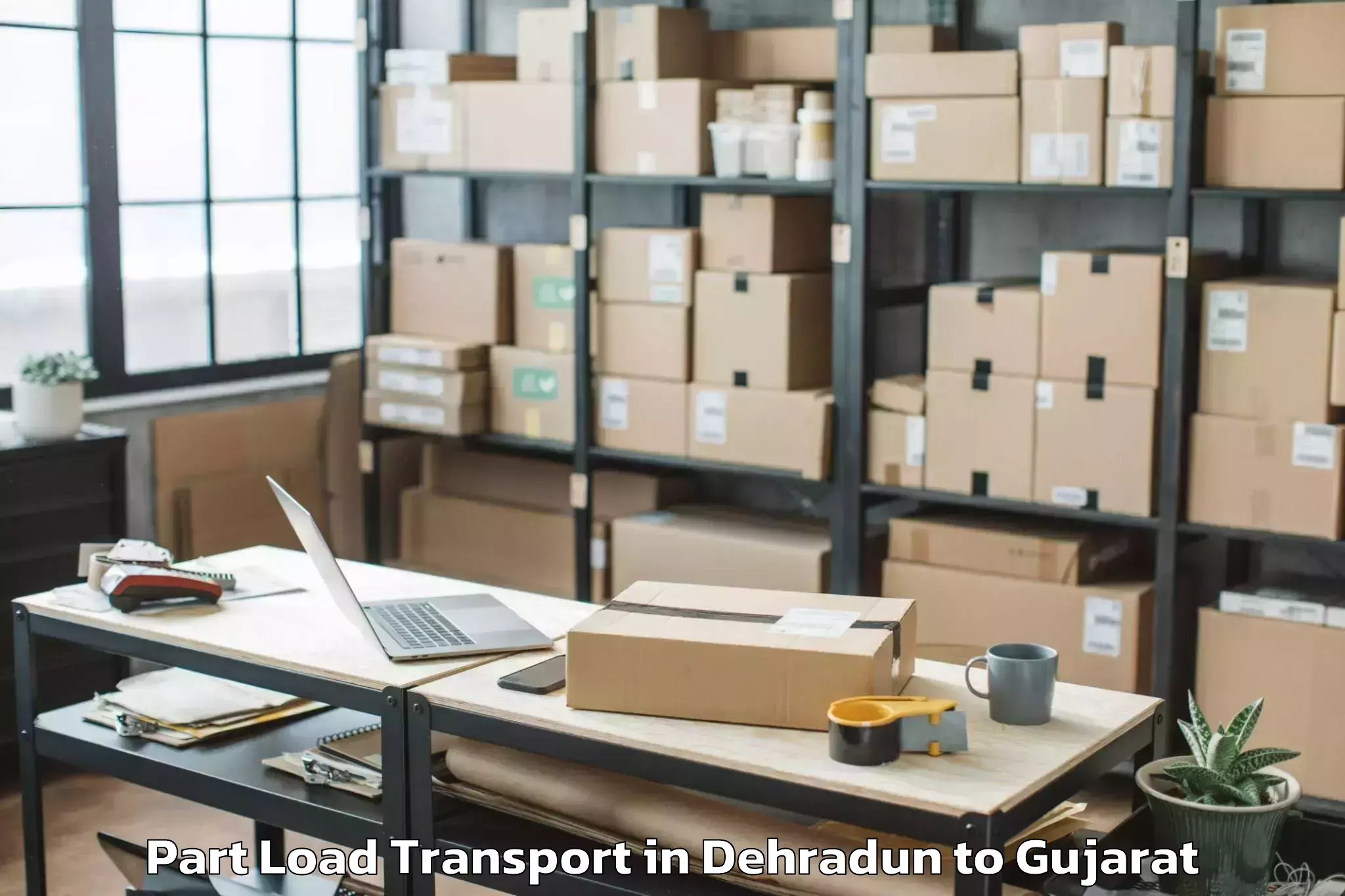 Reliable Dehradun to Dhuwaran Part Load Transport